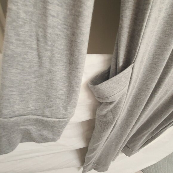 Lilla Doe Dress Womens Small Gray Jersey Knit Midi Long Sleeve Pockets Pullover - Picture 6 of 10